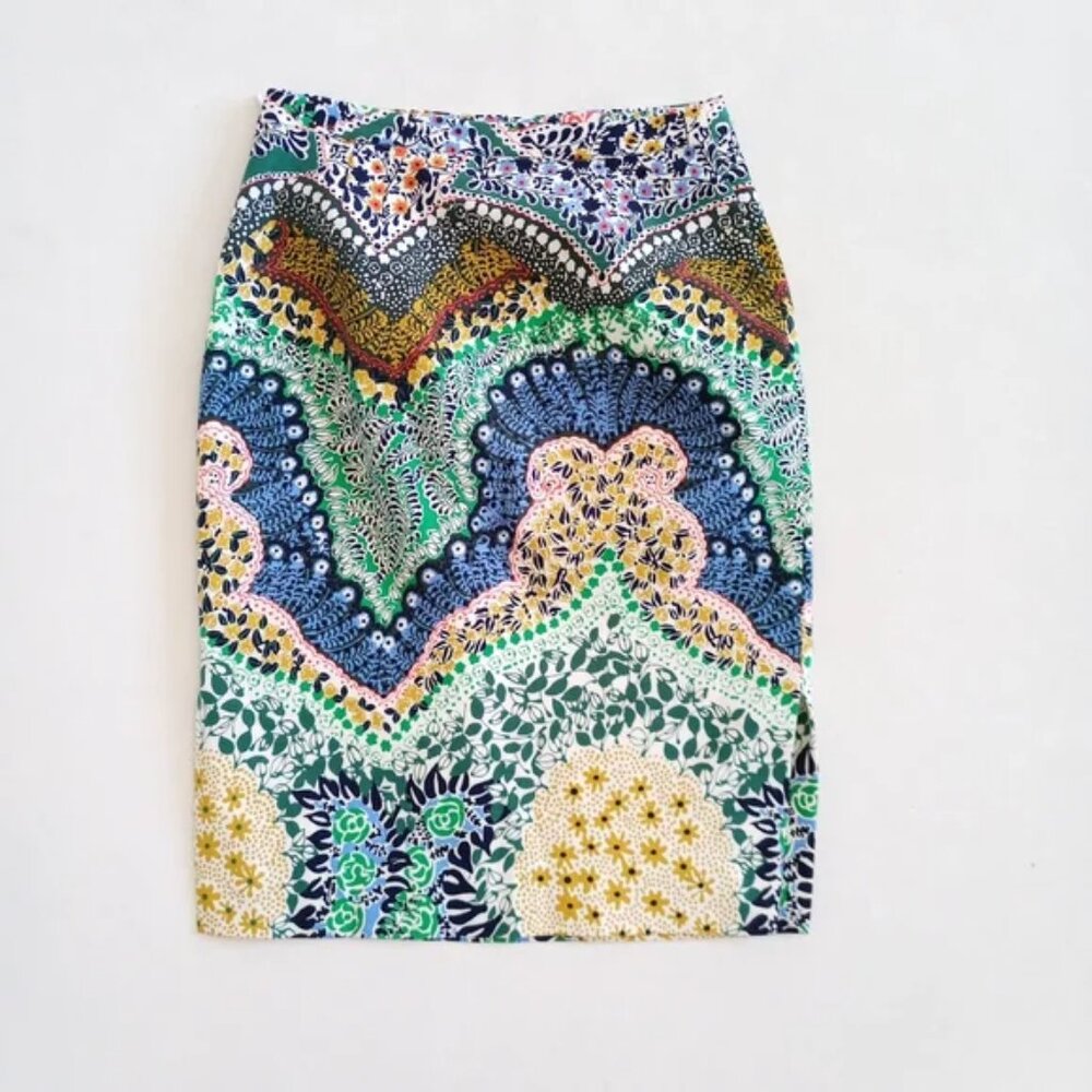 Anthropologie Moulinette Soeurs Riverwood multicolor pencil skirt size 10P NWT